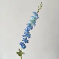 Artificial blue delphinium stem with natural gradient silk flowers and realistic buds - Blue