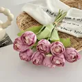 Künstlicher tulpenstrauß in rosa-violett mit neun blütenköpfen für heimdekoration - Lila