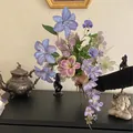 Künstlicher lila Blumenstrauß mit blauen Seidenblumen für DIY-Innendekoration - Kombinationsstil 1 Mit Handstraußband