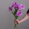 Ramo de tulipanes púrpuras de PU para decoración de hogar y bodas elegantes - Púrpura