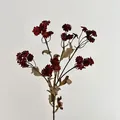 Artificial vintage chamomile daisy spray in deep reddish brown for home decor - Red