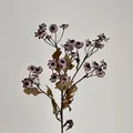 Enkele bundel kunstmatige paarse kamille madeliefjes met vintage bruine gedroogde bladeren - Paars