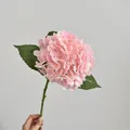 Realistic 3D soft touch pink hydrangea artificial flower stem for home decoration - Light Pink