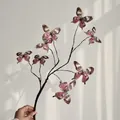 Handheld 3D printed butterfly branch with lifelike pink and brown wings decoration - Dusty Pink