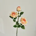 Ramo de rosas artificiales de 3 cabezas en color naranja rosa de estilo vintage - Champán