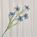 Künstlicher blauer Schwarzkümmel-Stiel mit fünf Blüten für elegante Blumendekoration - Dunkelblau