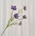 Künstlicher violetter Schwarzkümmelzweig mit fünf Blütenköpfen für Heimdekoration - Lila