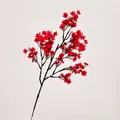 Single vibrant red silk baby breath branch for wedding and home floral decoration - Red
