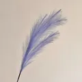 Single lavender faux pampas grass branch with fluffy feather texture for home decor - Foggy Blue