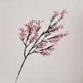 Artificial light pink gypsophila branch with dark red core for minimalist home decoration - Light Pink