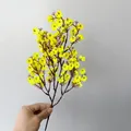 Artificial baby's breath silk flower branch in bright yellow for wedding decoration - Bright Yellow