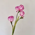 Fleur d'iris artificielle à 3 têtes avec dégradé violet et tige verte naturelle - Rouge Rose
