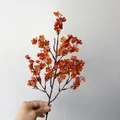 Artificial babys breath silk flower branch in vibrant orange for wedding decor - Light Orange