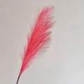 Branche de roseau artificiel rose vif à 7 fourches pour mariage et décoration - Rouge Orangé