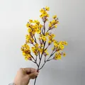 Artificial silk baby's breath bouquet in bright yellow for home decor and weddings - Yellow