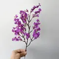 Artificial purple silk baby's breath flower bouquet for elegant home wedding decor - Purple