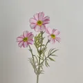 Künstliche Kosmos-Seidenblume mit drei Köpfen in Rosa-Verlauf und grünem Stiel - Rosa