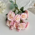 Realistic artificial 12-head pink gradient rose bouquet for home table decoration - Multi-head Branch (Light Pink) / Light Pink