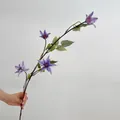 Einzelner Stiel lila 3D-Druck Clematis Kunstblume mit grünen Blättern und Real-Touch - Blau und Violett