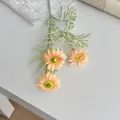 Artificial pink daisy flower with green stem and realistic petals for home decor - Champagne