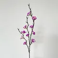 Rama individual de flor de ciruelo artificial de 55 cm con pétalos degradados rosa púrpura - Mini Flor de Invierno Púrpura