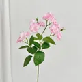 Artificial jasmine branch with elegant pink blossoms and green leaves for home decor - Deep Pink