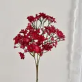 Ramo de flores de paniculata artificiales rojas de tallo largo para decoración - Rojo