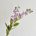 Ramo di gelsomino artificiale con petali viola dettagliati e foglie verdi - Viola