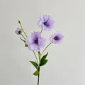 Artificial purple silk peony flower with four blooming heads for home interior decoration - Purple
