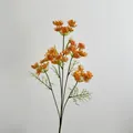 Vibrant orange lace-style artificial flower stem with detailed umbel blossoms - Orange