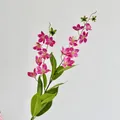 Ramo di gelsomino artificiale rosa porpora con foglie verdi realistiche per decorazione - Rosso Rosa