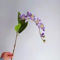 Flor de jazmín y orquídea artificial violeta y amarilla para hogar y bodas - Brocheta individual / Púrpura