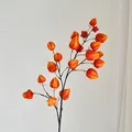 Künstlicher orangefarbener Lampionblumen-Zweig mit mehreren Köpfen für Heimdekoration - Dunkelorange