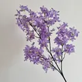 Artificial purple lilac branch for home decor featuring realistic silk flower petals - Light Purple