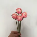 Artificial pink rose bouquet with four vintage-style silk flower heads and stems - Pink