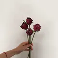 Deep red vintage artificial roses with long stems for home table decor - Burgundy