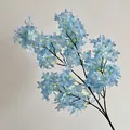 Artificial lilac cherry blossom branch in light blue for home wedding ceiling decoration - Light Blue