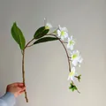 Ramo di gelsomino bianco artificiale con foglie verdi per decorazioni casa - Bianco