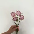 Bouquet de roses artificielles violettes vintage avec quatre fleurs de soie décor - Mauve Clair