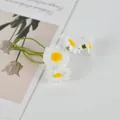 Weiße Gänseblümchen Kunstblumenköpfe mit gelber Mitte für Bastel- und Haarschmuck DIY - Weiß