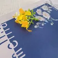 Branche de fleurs d'osmanthus artificielles jaunes et blanches pour accessoires DIY - Jaune