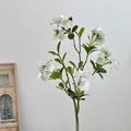 Lifelike artificial white sweet pea flower branch for elegant home decor and vase display - White
