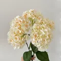 French hydrangea artificial silk flower bouquet in cream white and light pink gradient - Champagne