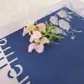 Têtes de fleurs d'osmanthus en tissu rose et blanc pour l'artisanat et les cheveux - Rose Clair