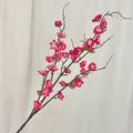 Artificial plum blossom branch in deep pink with silk petals for home interior decor - Rose Red