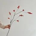 Artificial red winterberry branch decoration for Chinese Zen aesthetic home decor - Short Orange