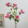 Naturgetreue magentafarbene Platterbsen-Seidenblumen mit grünem Stiel für Wohndekor - Rosarot