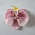 Roze kunstmatige orchideekop met nerven voor DIY-haarspelden en knutseldecoratie - Oudroze