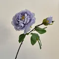 Tige de pivoine artificielle violet clair avec grande fleur et bouton pour décoration - Bleu