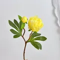 Pivoine artificielle jaune avec fleur et bourgeon pour décoration intérieure - Jaune